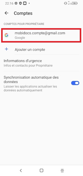 Supprimer un compte Google